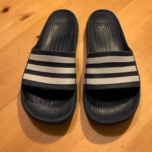 Blue Adidas Slides